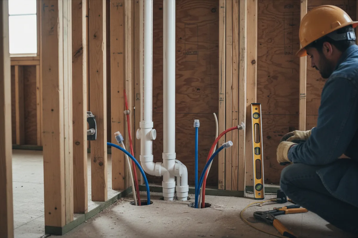 Drain and supply rough-in during Leak Detection in Corte Madera
